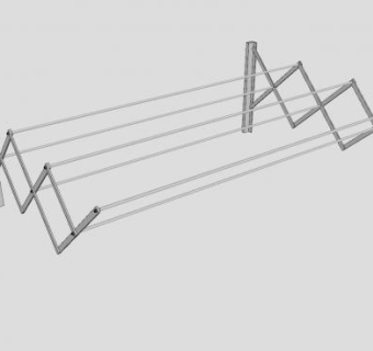 伸缩物理晾衣杆SU模型下载_sketchup草图大师SKP模型