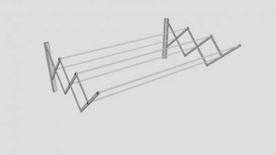 伸缩物理晾衣杆SU模型下载_sketchup草图大师SKP模型