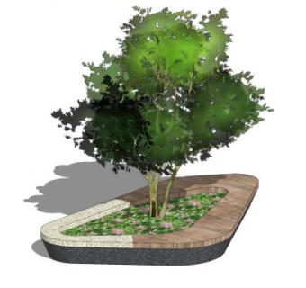 公园景观树池座椅SU模型下载_sketchup草图大师SKP模型