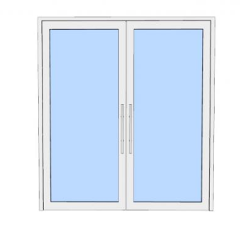 玻璃推门窗口SU模型下载_sketchup草图大师SKP模型