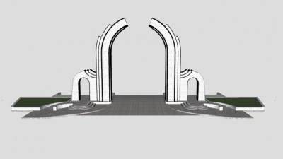 现代景观入口大门SU模型下载_sketchup草图大师SKP模型