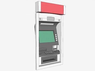 墙内ATM取款机SU模型下载_sketchup草图大师SKP模型