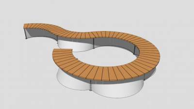 室外休闲长椅SU模型下载_sketchup草图大师SKP模型