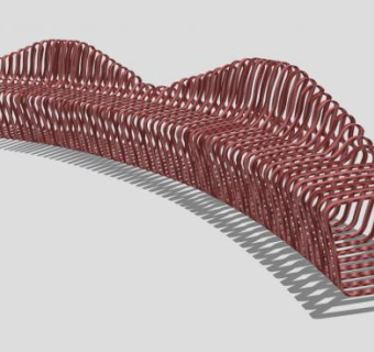 现代塑料异型长椅SU模型下载_sketchup草图大师SKP模型