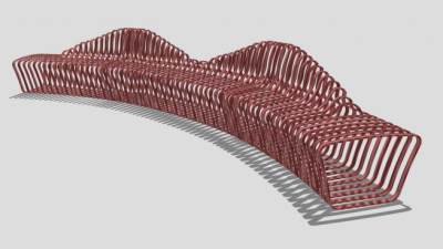 现代塑料异型长椅SU模型下载_sketchup草图大师SKP模型