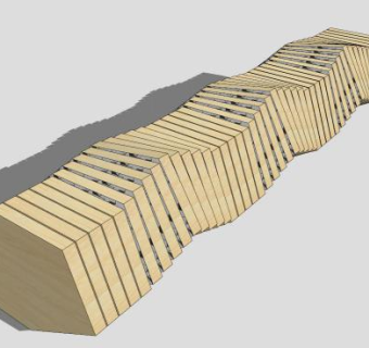 户外异形长椅SU模型下载_sketchup草图大师SKP模型