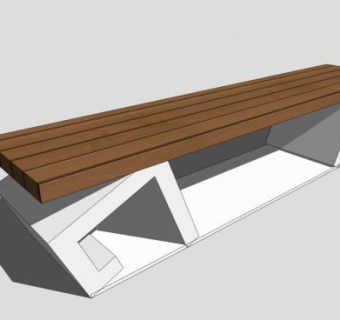 公园室外长椅SU模型下载_sketchup草图大师SKP模型