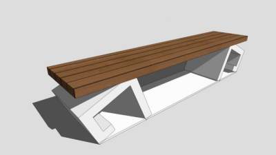 公园室外长椅SU模型下载_sketchup草图大师SKP模型