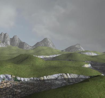 山体地形SU模型下载_sketchup草图大师SKP模型