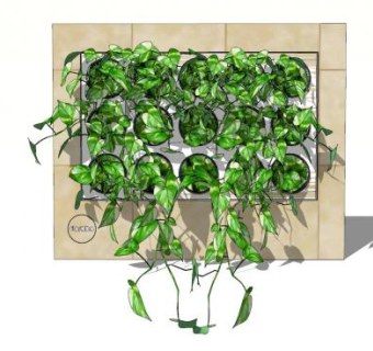 绿植架绿植墙装饰SU模型下载_sketchup草图大师SKP模型