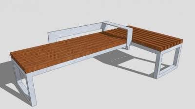 休闲长椅SU模型下载_sketchup草图大师SKP模型