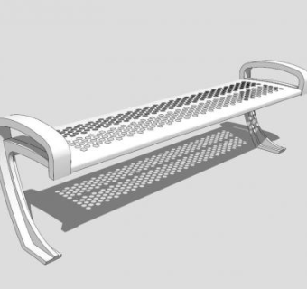 公园白色长椅SU模型下载_sketchup草图大师SKP模型