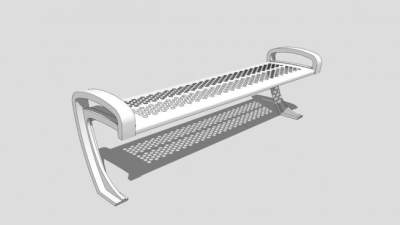 公园白色长椅SU模型下载_sketchup草图大师SKP模型