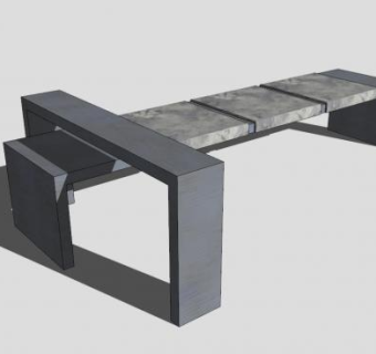 公园石椅长椅SU模型下载_sketchup草图大师SKP模型