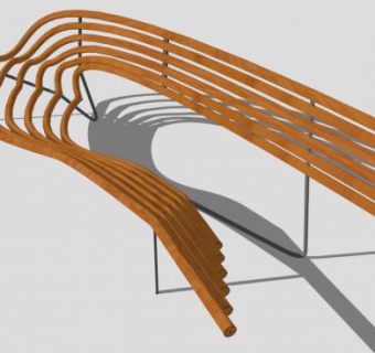 公园弧线异型长椅SU模型下载_sketchup草图大师SKP模型