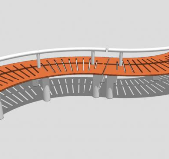 公园弧线木质长椅SU模型下载_sketchup草图大师SKP模型