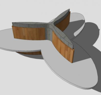 木质特色长椅SU模型下载_sketchup草图大师SKP模型