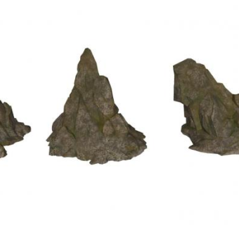 小山石岩石SU模型下载_sketchup草图大师SKP模型