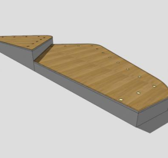 木质户外长椅SU模型下载_sketchup草图大师SKP模型