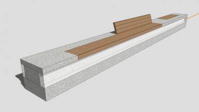 户外特色长椅SU模型下载_sketchup草图大师SKP模型