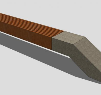 户外木质公园椅SU模型下载_sketchup草图大师SKP模型