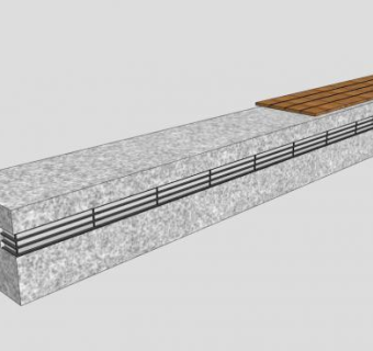 木质大理石户外椅SU模型下载_sketchup草图大师SKP模型