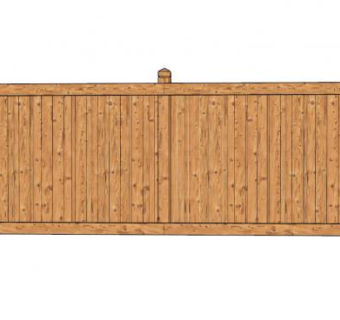 原木栅栏围墙SU模型下载_sketchup草图大师SKP模型