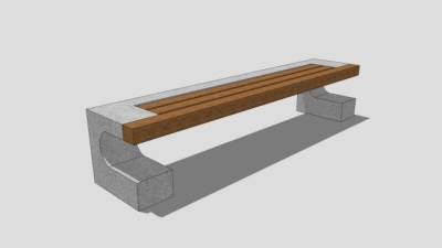 公园户外椅SU模型下载_sketchup草图大师SKP模型