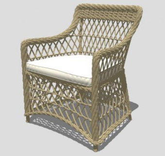 阳台藤艺沙发单人椅SU模型下载_sketchup草图大师SKP模型