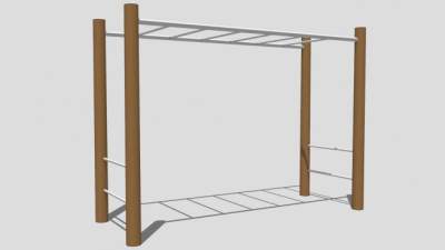 户外器材爬杆SU模型下载_sketchup草图大师SKP模型