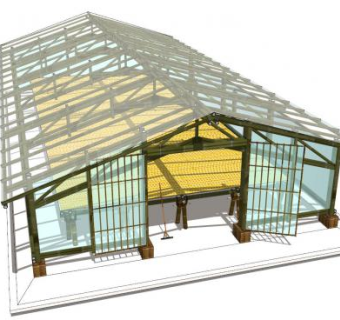 乡村玻璃阳光房SU模型下载_sketchup草图大师SKP模型