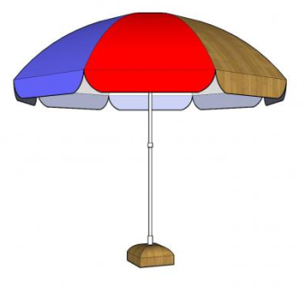 户外太阳遮阳伞SU模型下载_sketchup草图大师SKP模型