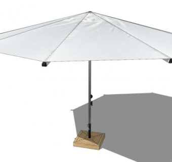 白色太阳遮阳伞SU模型下载_sketchup草图大师SKP模型