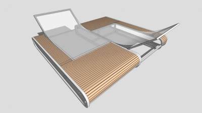 现代金属玻璃躺椅SU模型下载_sketchup草图大师SKP模型