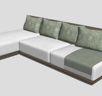 布艺转角沙发SU模型下载_sketchup草图大师SKP模型