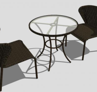 咖啡厅休闲双人桌椅组合SU模型下载_sketchup草图大师SKP模型