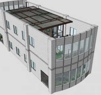 园林木栈道SU模型下载_sketchup草图大师SKP模型