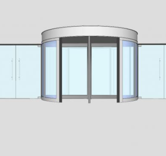玻璃门旋转门SU模型下载_sketchup草图大师SKP模型