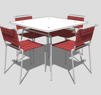 休闲塑料桌椅组合SU模型下载_sketchup草图大师SKP模型