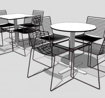 简约休闲桌椅组合SU模型下载_sketchup草图大师SKP模型
