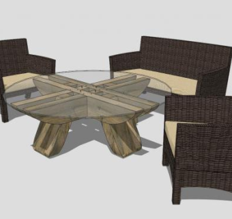 创意咖啡厅桌椅SU模型下载_sketchup草图大师SKP模型