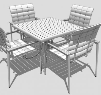 白色简约桌椅SU模型下载_sketchup草图大师SKP模型
