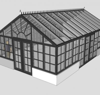 玻璃植物阳光房SU模型下载_sketchup草图大师SKP模型