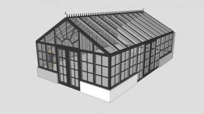 玻璃植物阳光房SU模型下载_sketchup草图大师SKP模型