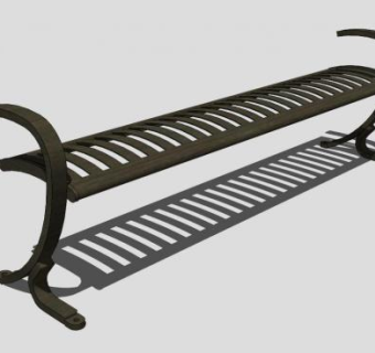 公园木制户外椅SU模型下载_sketchup草图大师SKP模型