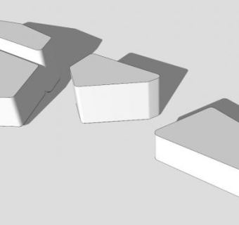 商业街白色户外椅SU模型下载_sketchup草图大师SKP模型