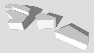 商业街白色户外椅SU模型下载_sketchup草图大师SKP模型