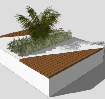 公园树池休闲椅SU模型下载_sketchup草图大师SKP模型