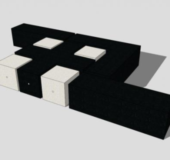 黑色简约户外椅SU模型下载_sketchup草图大师SKP模型