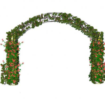 拱门花架藤蔓植物SU模型下载_sketchup草图大师SKP模型